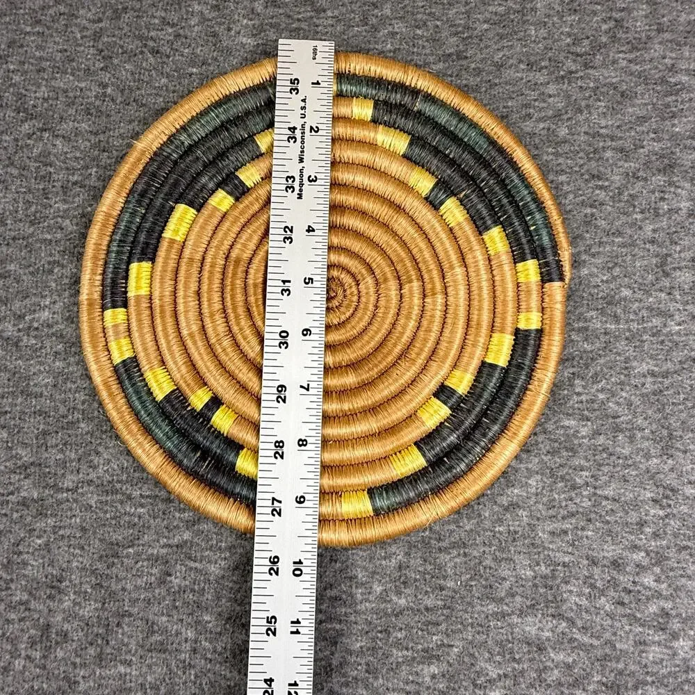 African Agaseke Wall Basket Traditional Artisan Handwoven Sisal Hanging Plate